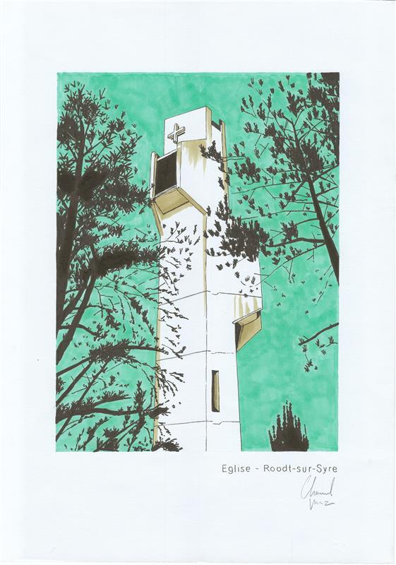 Illustration - Série urbaniste Eglise - Roodt-sur-Syre